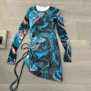 Blue and Black Swirl Dress